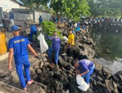 Perkuat Sinergisitas, Dit Polairud Polda Malut Bersama Instansi Maritim Gelar Kerja Bakti di PPN Ternate