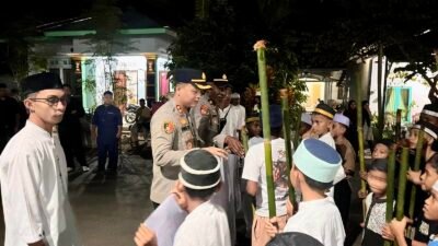 Pastikan Aman, Polres Halmahera Tengah Kawal Pawai Malam Takbiran