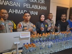 Polsek Pelabuhan Ahmad Yani Gagalkan Penyelundupan 130 Botol Cap Tikus dari KM Sinabung