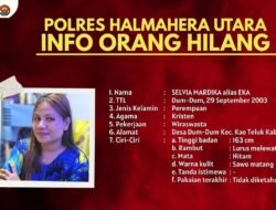 Seorang Wanita Asal Dum-Dum, Halmahera Utara Dilaporkan Hilang
