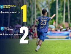 Tim Sepak Bola Ternate Permalukan Tuan Rumah di Laga Pembuka Porprov V Maluku Utara
