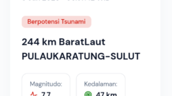 ‎Tsunami Akibat Gempa M 7,7 di Laut Sulawesi Terdeteksi di Ternate dan Sejumlah Wilayah Maluku Utara‎
