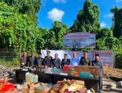 ‎‎Polres Halteng Musnahkan 1,25 Ton Cap Tikus dan 1.030 Knalpot Brong pada Hari Bhayangkara