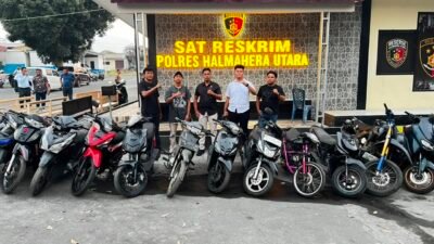 Polres Halmahera Utara Ringkus Seorang Penadah, 12 Motor dan 1 Mobil Diamankan
