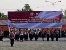 Pimpin Upacara PTDH 21 Anggota, Kapolda Maluku Utara: Untuk Memperbaiki Institusi